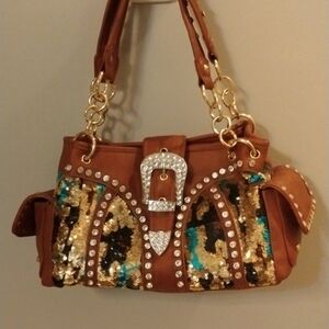 NWT Monico's Closet Designer Western Purse with lots of bling